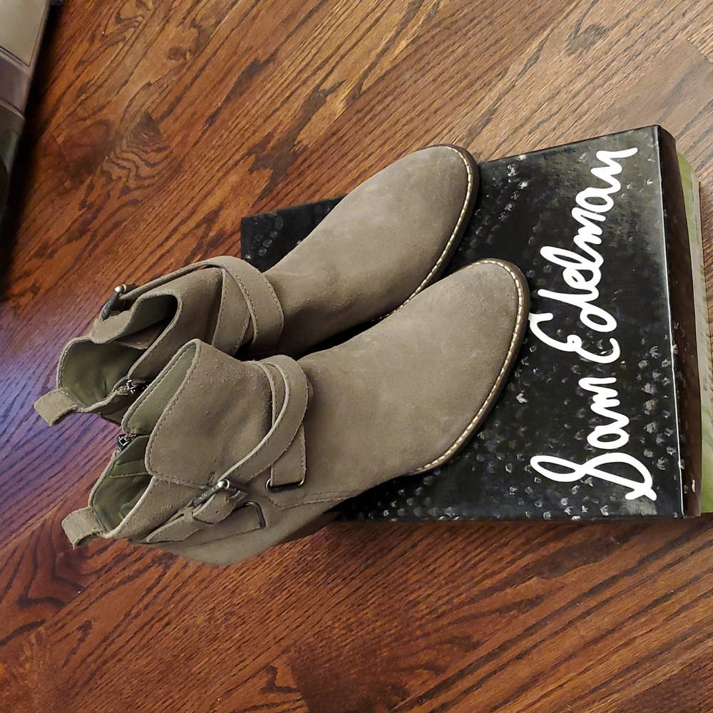 Sam Edelman Grey Suede Ankle Boots -NWT